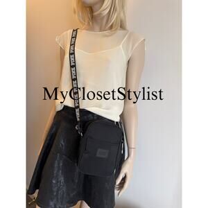 NEW Victoria Secret Pink Logo Crossbody Purse! Streetwear Phone Bag Black White